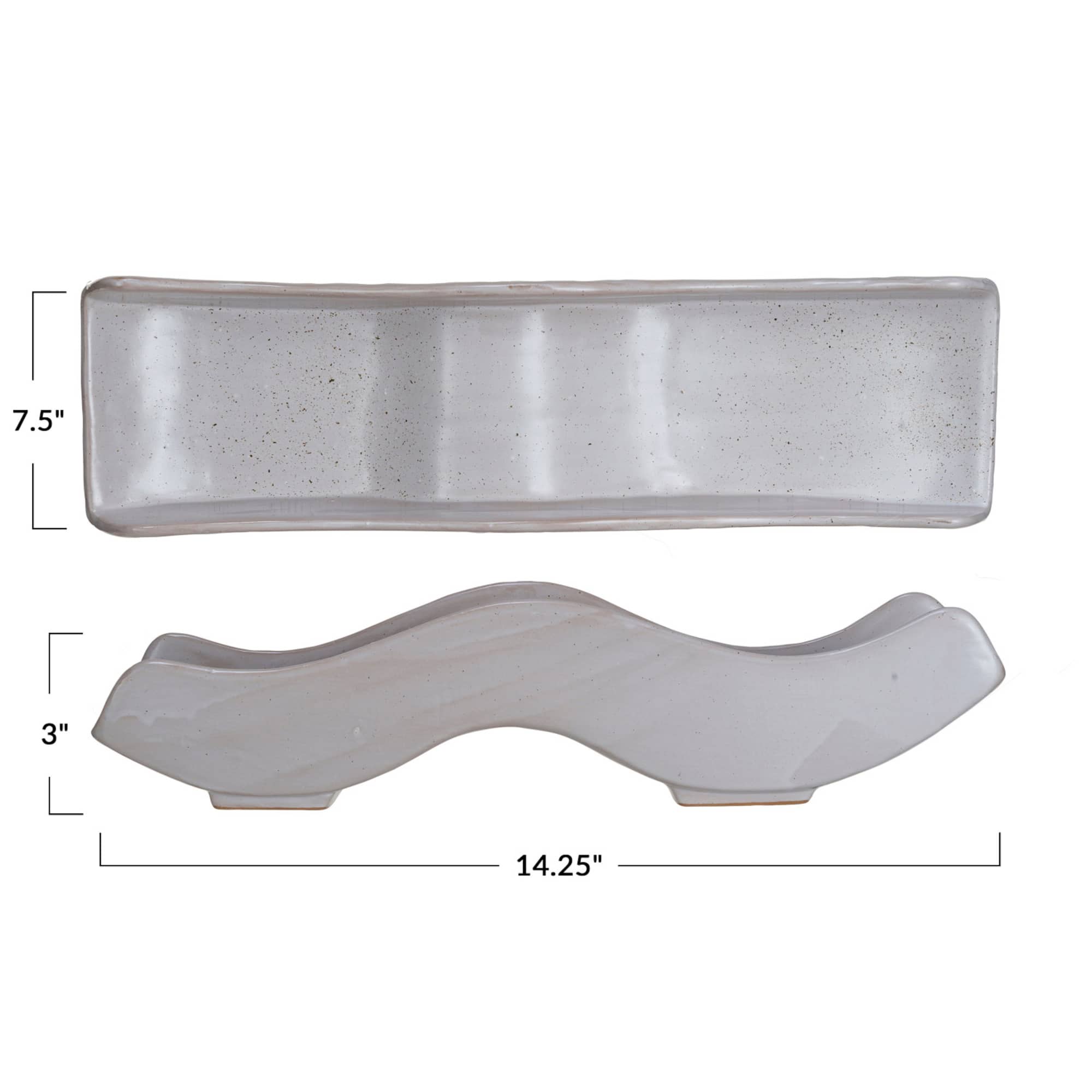 Hello Honey® 13.25" White Stoneware Wavy Tray